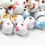 Cartoon Animal Pattern 15mm Wood Beads 10pcs DIY Findings