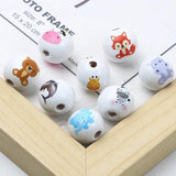 Cartoon Animal Pattern 15mm Wood Beads 10pcs DIY Findings