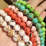 Multicolor Shell Howlite Round Beads for Jewelry Making DIY Bracelet
