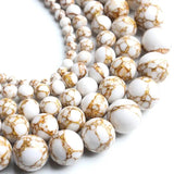 Multicolor Shell Howlite Round Beads for Jewelry Making DIY Bracelet