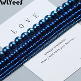 Silver Plated Hematite Beads Round Natural Stone 2-10mm Loose Beads