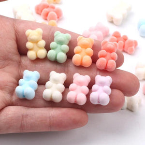 10pcs Candy Plush Bear Pendant Acrylic Beads for Jewelry Making DIY