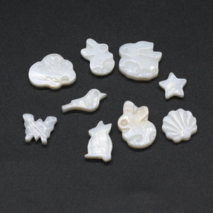 10Pcs Rabbit Shape Mother of Pearl Shell Beads for Jewelry Making