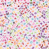 5mm Mixed Square Letter Acrylic Alphabet Cube Beads Jewelry Making DIY