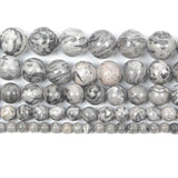 Grey Map Stone Earth Charm Beads 4/6/8/10/12 MM