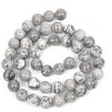 Grey Map Stone Earth Charm Beads 4/6/8/10/12 MM