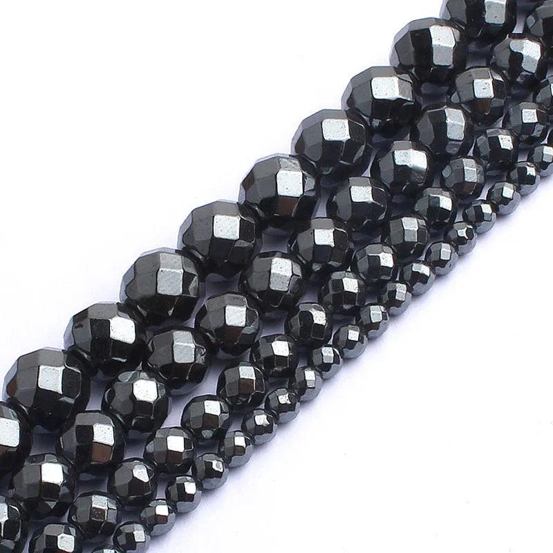 2-10mm Faceted Hematite Beads 15'' Rose Plated for Jewelry Making DIY