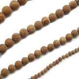 Matte Brown Wood Grain Stone Beads for Jewelry Making 4-12mm