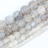 Grey Dream Fire Dragon Veins Agates Beads 4/6/8/10/12mm