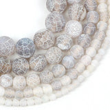 Grey Dream Fire Dragon Veins Agates Beads 4/6/8/10/12mm