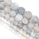 Grey Dream Fire Dragon Veins Agates Beads 4/6/8/10/12mm