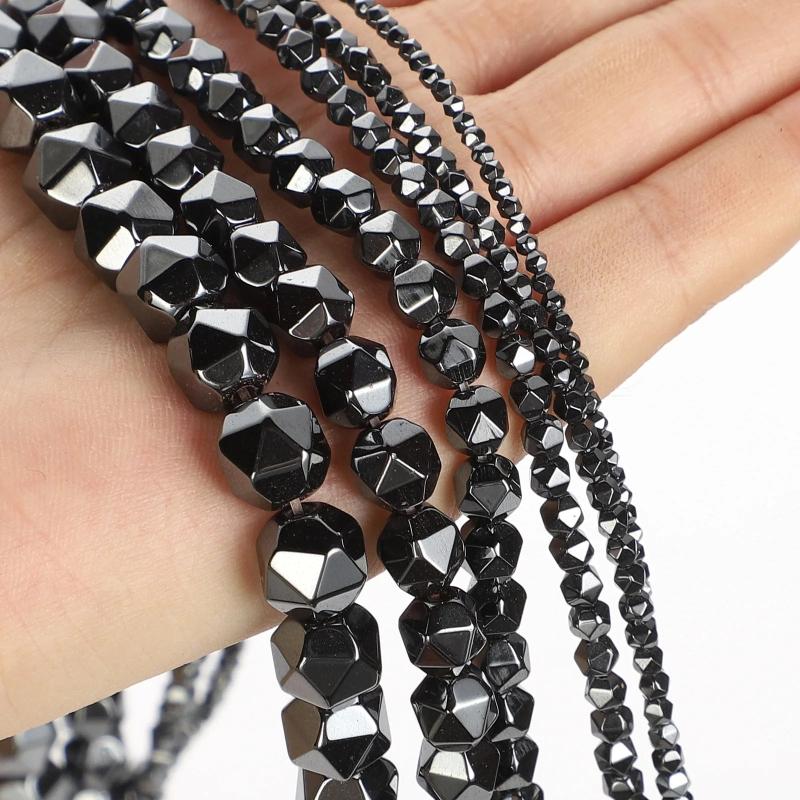Faceted Hematite Round Stone Beads 2--1mm