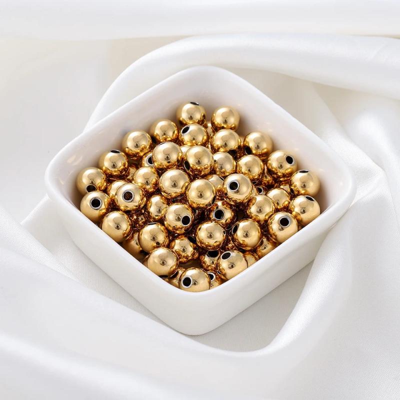 30-100pcs Stainless Steel Beads 3-8mm for Jewelry Making Spacer Beads