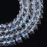 Rainbow Plated Glass Round Beads 6mm 8mm DIY Jewelry Making F70