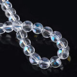 Rainbow Plated Glass Round Beads 6mm 8mm DIY Jewelry Making F70