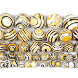 Yellow Malachite Round Loose Beads For Jewelry Making 4-12MM