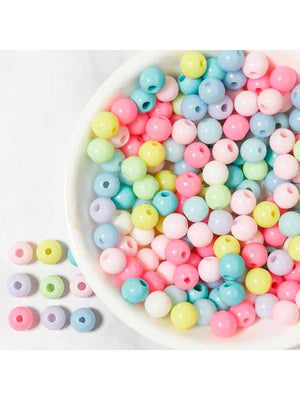 100pcs/Lot 5 6 8 10mm Macaron Colors Acrylic Beads for DIY Jewelry Making