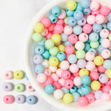 100pcs/Lot 5 6 8 10mm Macaron Colors Acrylic Beads for DIY Jewelry Making