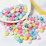 100pcs/Lot 5 6 8 10mm Macaron Colors Acrylic Beads for DIY Jewelry Making