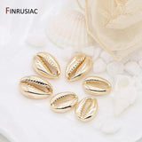 High Brass Metal Plated Sea Shell Beads for DIY Jewelry Making