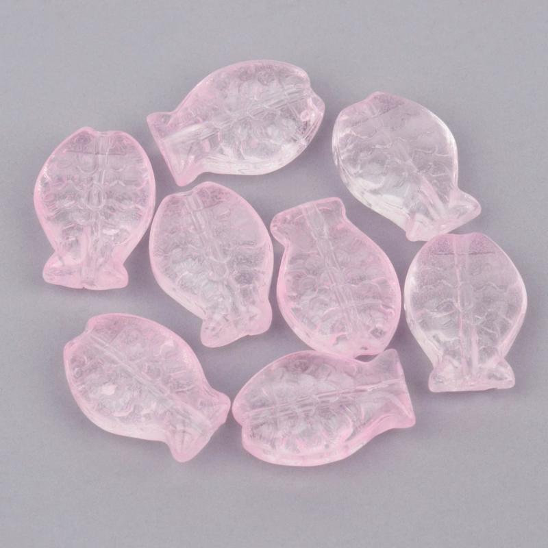 20pcs Fish Shape Lampwork Glass Beads for DIY Jewelry Making