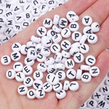 Mixed Letter Acrylic Beads Round Alphabet for DIY Jewelry