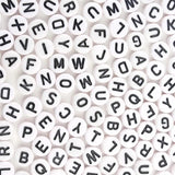 Mixed Letter Acrylic Beads Round Alphabet for DIY Jewelry