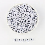 Mixed Letter Acrylic Beads Round Alphabet for DIY Jewelry