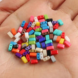 Two Hole Beads Mixed Czech Glass Acrylic Bead for Needlework Jewelry Making