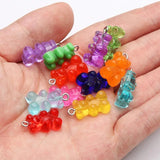 Cartoon Bear Charm Beads 11x20mm Acrylic Loose Beads DIY Jewelry Making