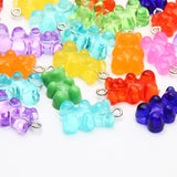 Cartoon Bear Charm Beads 11x20mm Acrylic Loose Beads DIY Jewelry Making