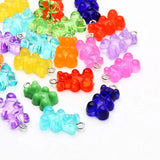 Cartoon Bear Charm Beads 11x20mm Acrylic Loose Beads DIY Jewelry Making