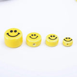 8-16mm Yellow Smiley Face Beads Pendant Round Ceramic Spacer Bead