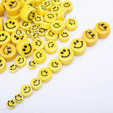 8-16mm Yellow Smiley Face Beads Pendant Round Ceramic Spacer Bead