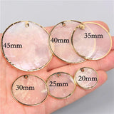 Round Shell Slice Charms Pendant DIY Jewelry Making