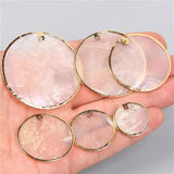 Round Shell Slice Charms Pendant DIY Jewelry Making