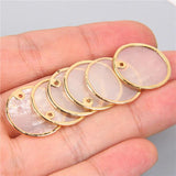 Round Shell Slice Charms Pendant DIY Jewelry Making
