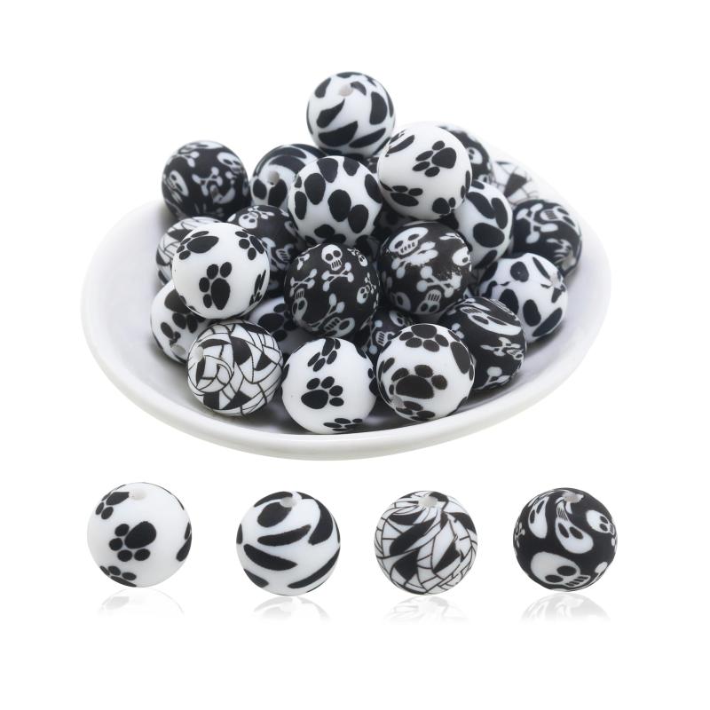 10pcs Silicone Teething Beads DIY Chewable For Baby