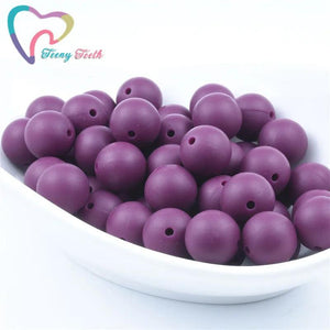 10 PCS Red Wine Silicone Teething Beads Round 9-19 MM for Baby Food Nursing