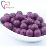 10 PCS Red Wine Silicone Teething Beads Round 9-19 MM for Baby Food Nursing