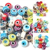 10Pcs Double Face Ceramic Evil Eye Beads for Jewelry Making