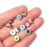 10Pcs Double Face Ceramic Evil Eye Beads for Jewelry Making