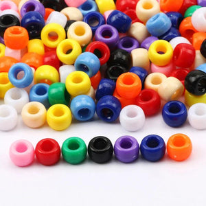 100-300Pcs 6*9mm Round Dreadlock Acrylic Beads Big Hole Seed Spacer Beads