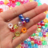 100-300Pcs 6*9mm Round Dreadlock Acrylic Beads Big Hole Seed Spacer Beads
