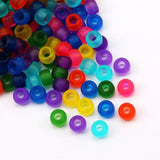 100-300Pcs 6*9mm Round Dreadlock Acrylic Beads Big Hole Seed Spacer Beads
