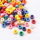 100-300Pcs 6*9mm Round Dreadlock Acrylic Beads Big Hole Seed Spacer Beads