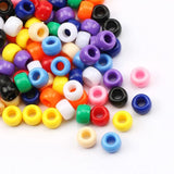 100-300Pcs 6*9mm Round Dreadlock Acrylic Beads Big Hole Seed Spacer Beads