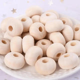 10-30Pcs Wooden Beads Natural Eco-Friendly Flat Spacer Loose Wood DIY