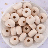 10-30Pcs Wooden Beads Natural Eco-Friendly Flat Spacer Loose Wood DIY