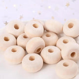 10-30Pcs Wooden Beads Natural Eco-Friendly Flat Spacer Loose Wood DIY